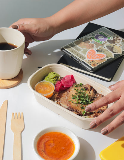 Chasu Pork with Sesame Tare and Herb Hummus