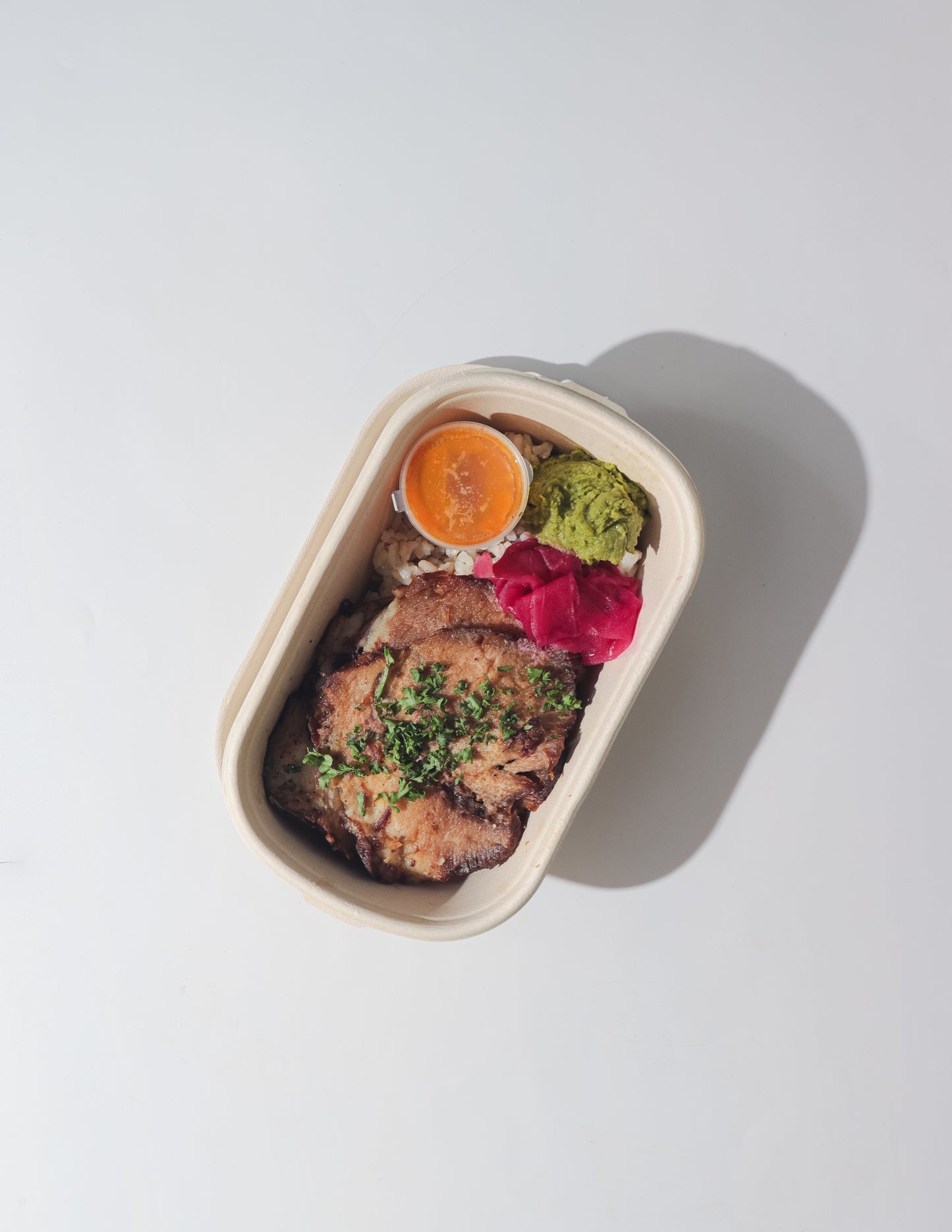 Chow Down Chasu Pork with Sesame Tare and Herb Hummus - Nuthera®