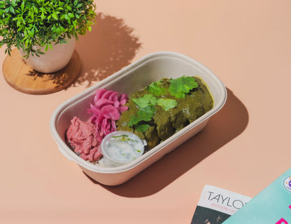 Plant Power Tofu Palak with Coconut Cilantro and Beetroot Hummus - Nuthera®